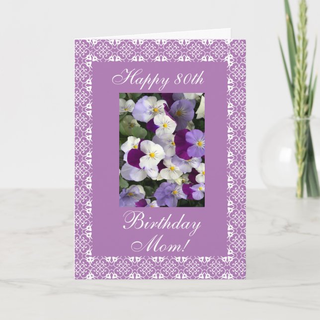 Pansies - Mother's birthday Card (Front)