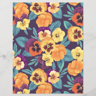 Pansies on plum violet
