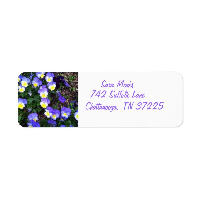Pansies on return address labels (Front)