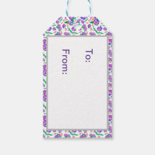 Pansies Pattern Gift Tags