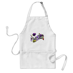 Pansies Picture Logo With Pansies, Standard Apron