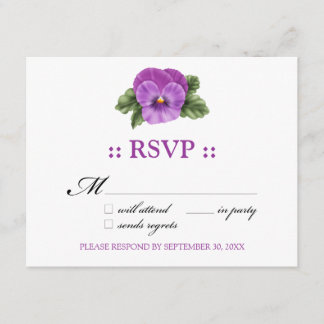 Pansies RSVP 4.25x5.5" Response Card