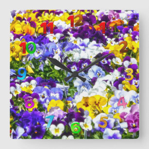 Pansies Wall Clock