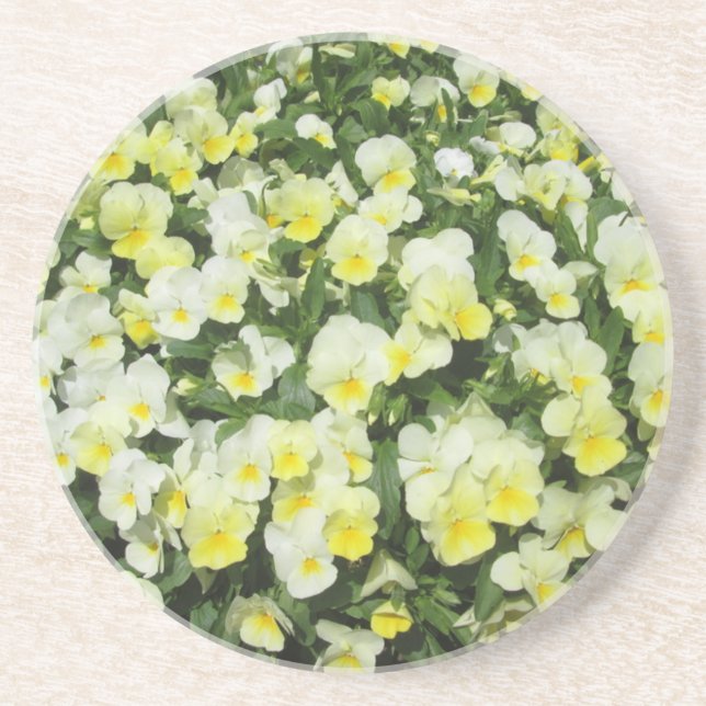 Pansies Yellow Bunch Coaster (Front)