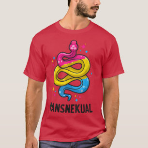 Pansnekual Funny Panseual Pride Snake Pan Flag Col T-Shirt