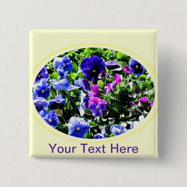 Pansy 15 Cm Square Badge (Front)