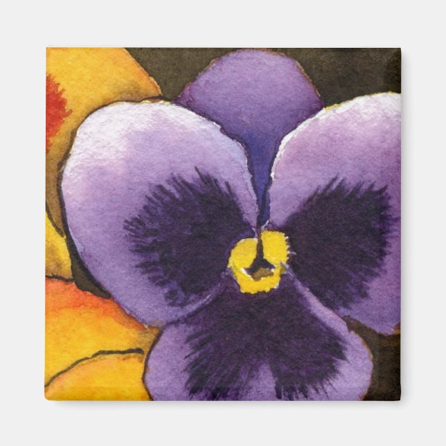 "Pansy #1"  Floral Magnet (Front)