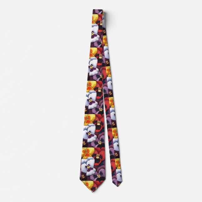 "Pansy 2" Flower Garden Neck Tie (Front)