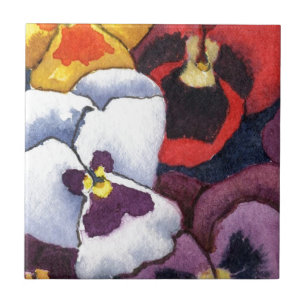 "Pansy #2" Kitchen Garden Ceramic Tile