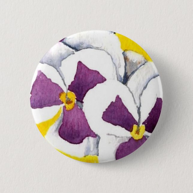 "Pansy #4" Floral Button (Front)