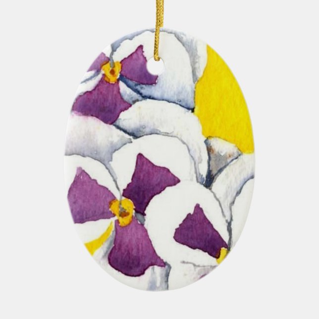 "Pansy #4" Floral Ornament (Front)