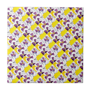 "Pansy #4 Tiled" Kitchen Garden Ceramic  Tile