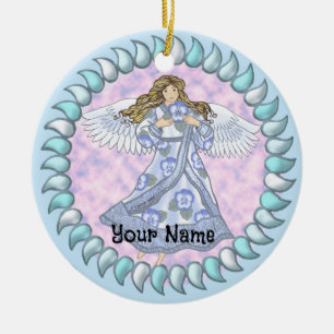 Pansy Angel Ceramic Tree Decoration