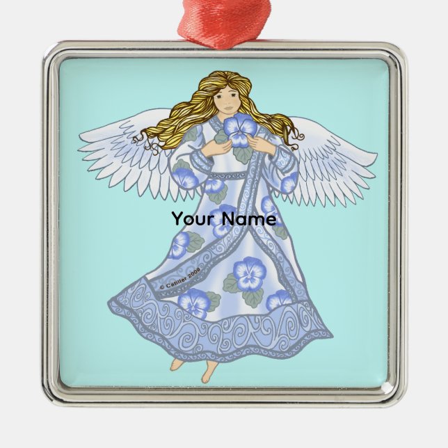 Pansy  Angel Metal Tree Decoration (Front)