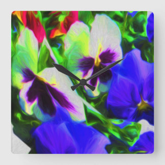 Pansy Art Wall clock