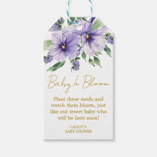 Pansy Baby Shower Seed Gift Tags
