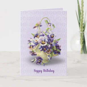 pansy basket on eyelet for birthday card