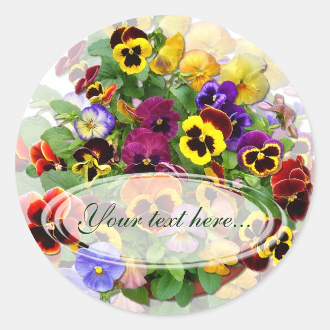 Pansy Beauty Classic Round Sticker (Front)
