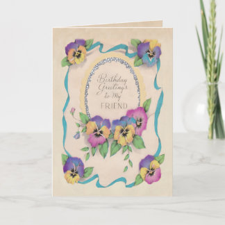 Pansy Birthday Card. Card
