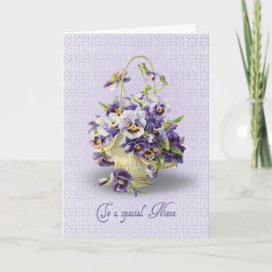 Pansy Birthday for Niece Card