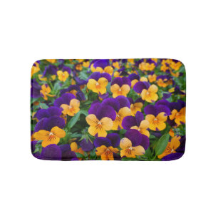 Pansy Bloom: Garden Beauty Close-up. Bath Mat