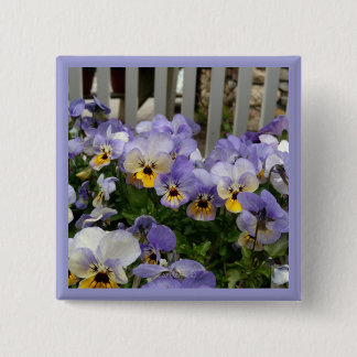 Pansy Blues Fence 15 Cm Square Badge