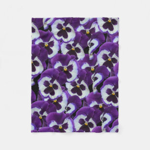 Pansy Bouquet, Small Purple White Floral Blanket