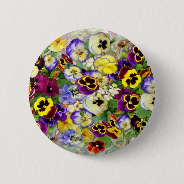 Pansy Cascade 6 Cm Round Badge (Front)