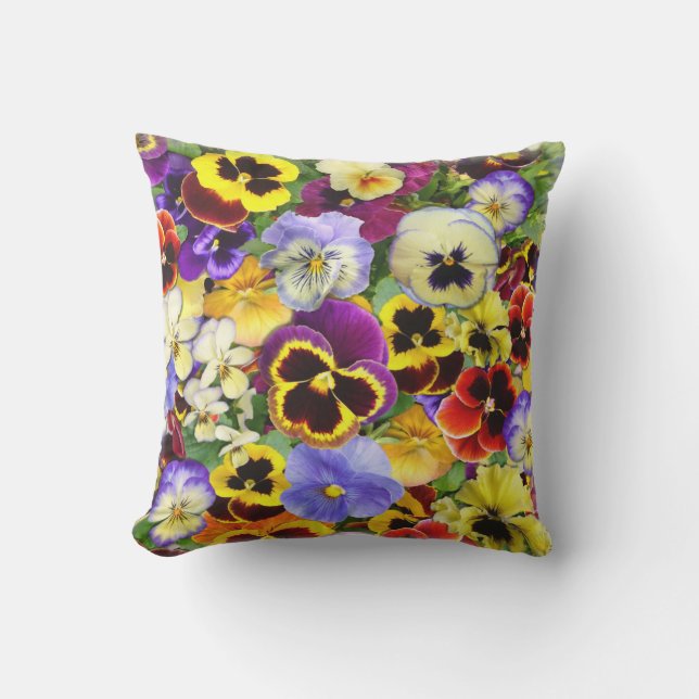 Pansy Cascade Outdoor Pillow (Front)