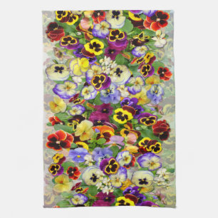 Pansy Cascade Tea Towel