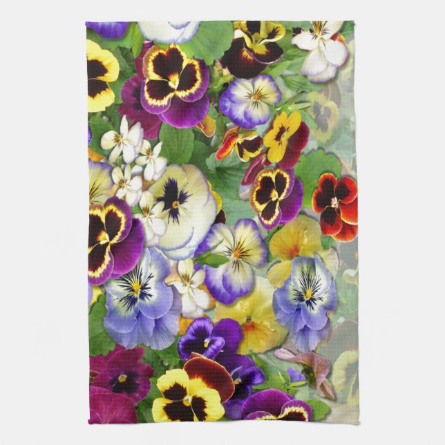 Pansy Cascade Tea Towel (Vertical)