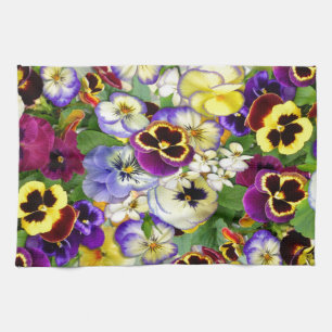 Pansy Cascade Tea Towel