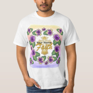 Pansy Christian Cross   T-Shirt