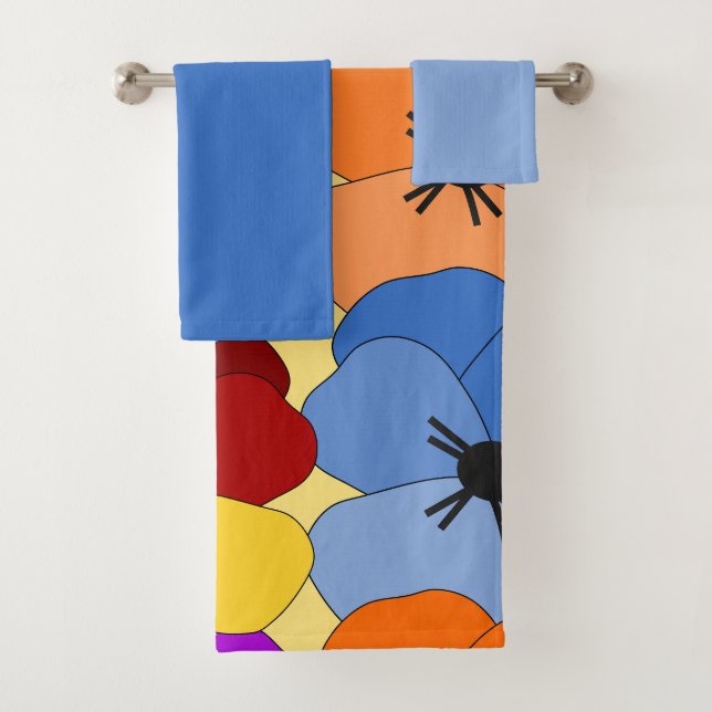 Pansy Collage  Bath Towel Set (Insitu)