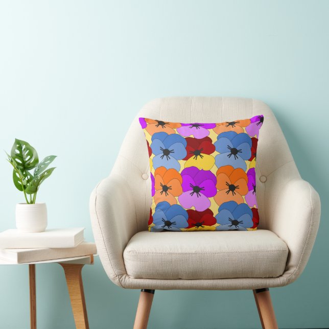 Pansy Collage  Cushion (Chair)