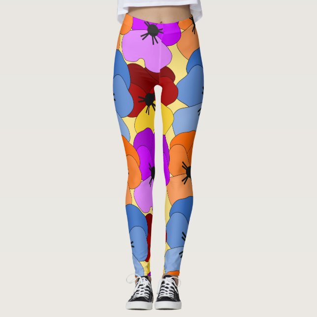 Pansy Collage  Leggings (Front)