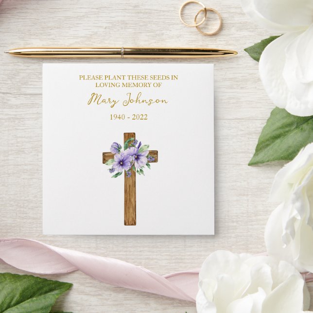 Pansy Cross Seed Packet Funeral Envelope (Wedding)