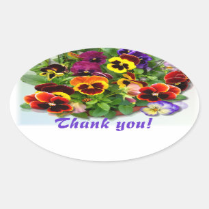 PANSY DELIGHT ~ Oval Envelope Sealer/ Sticker