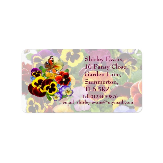 Pansy Display ~ Label # 2 (Front)