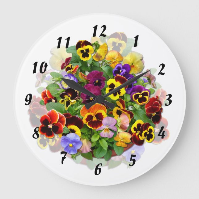 Pansy Display Large Clock (Front)