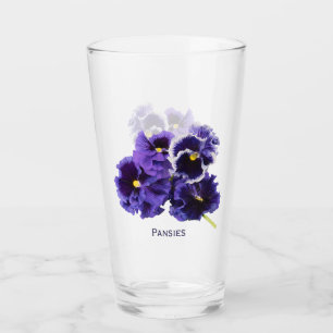 Pansy Drinking Glass with Name