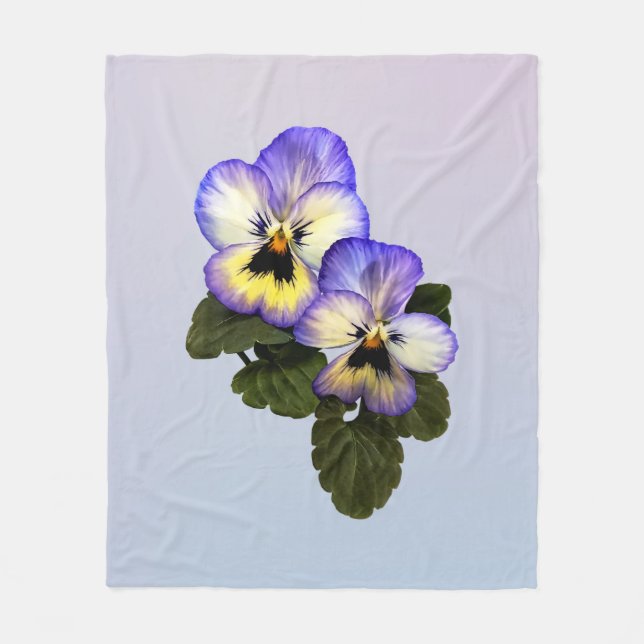 Pansy Duo Fleece Blanket (Front)