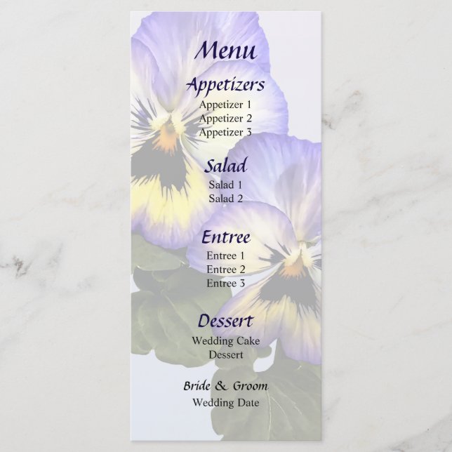 Pansy Duo Wedding Menu (Front)