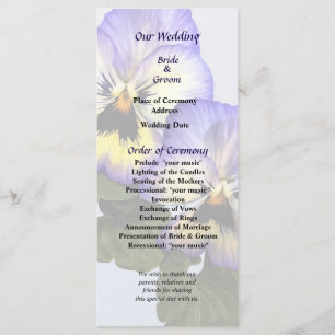 Pansy Duo Wedding Program Programme