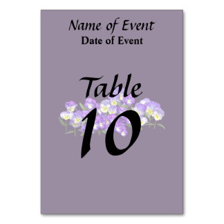 Pansy Family Reunion Table Number