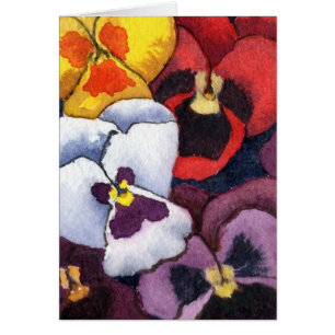 "Pansy" Floral Greeting Card