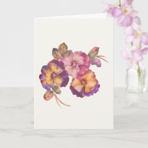 Pansy Floral Greeting Card   Printable Download