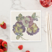 Pansy Floral Paper Napkins | Elegant Garden Table 