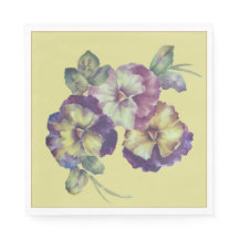 Pansy Floral Paper Napkins | Elegant Garden Table 