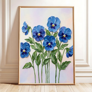 Pansy Floral Wall Art - Modern Minimalist